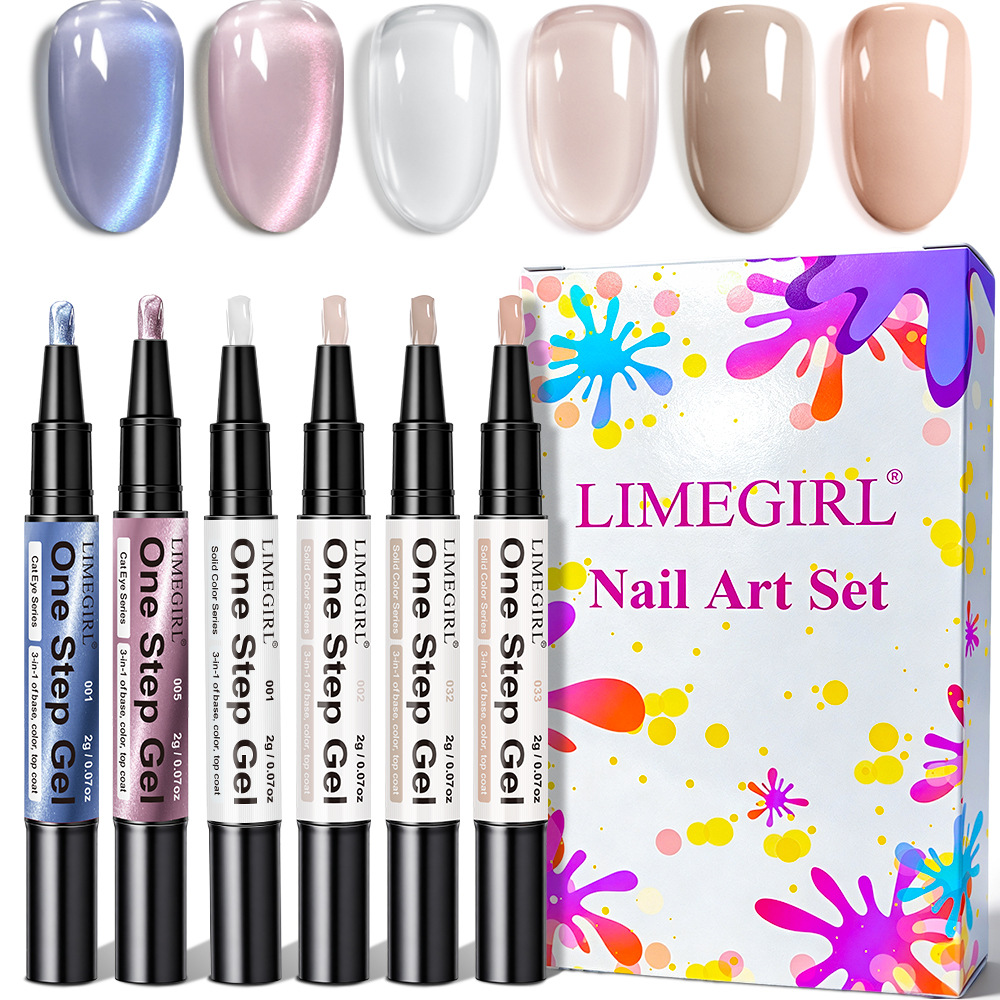 Nail Art Burgundy - 6PCS Nail Art Set Gel Nail