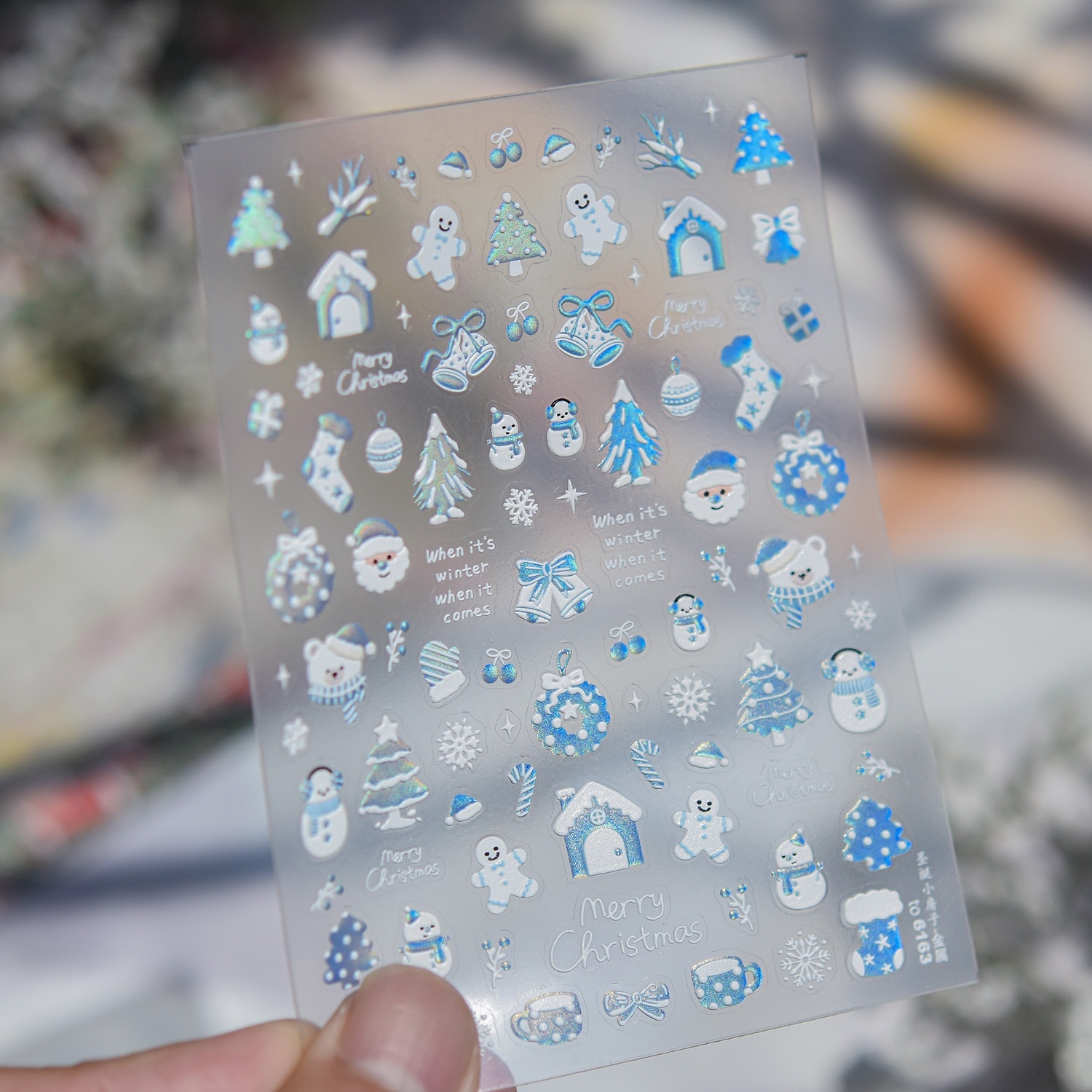 Nail Art Xmas Stickers - Cartoon Xmas 5D Nail Art Stickers