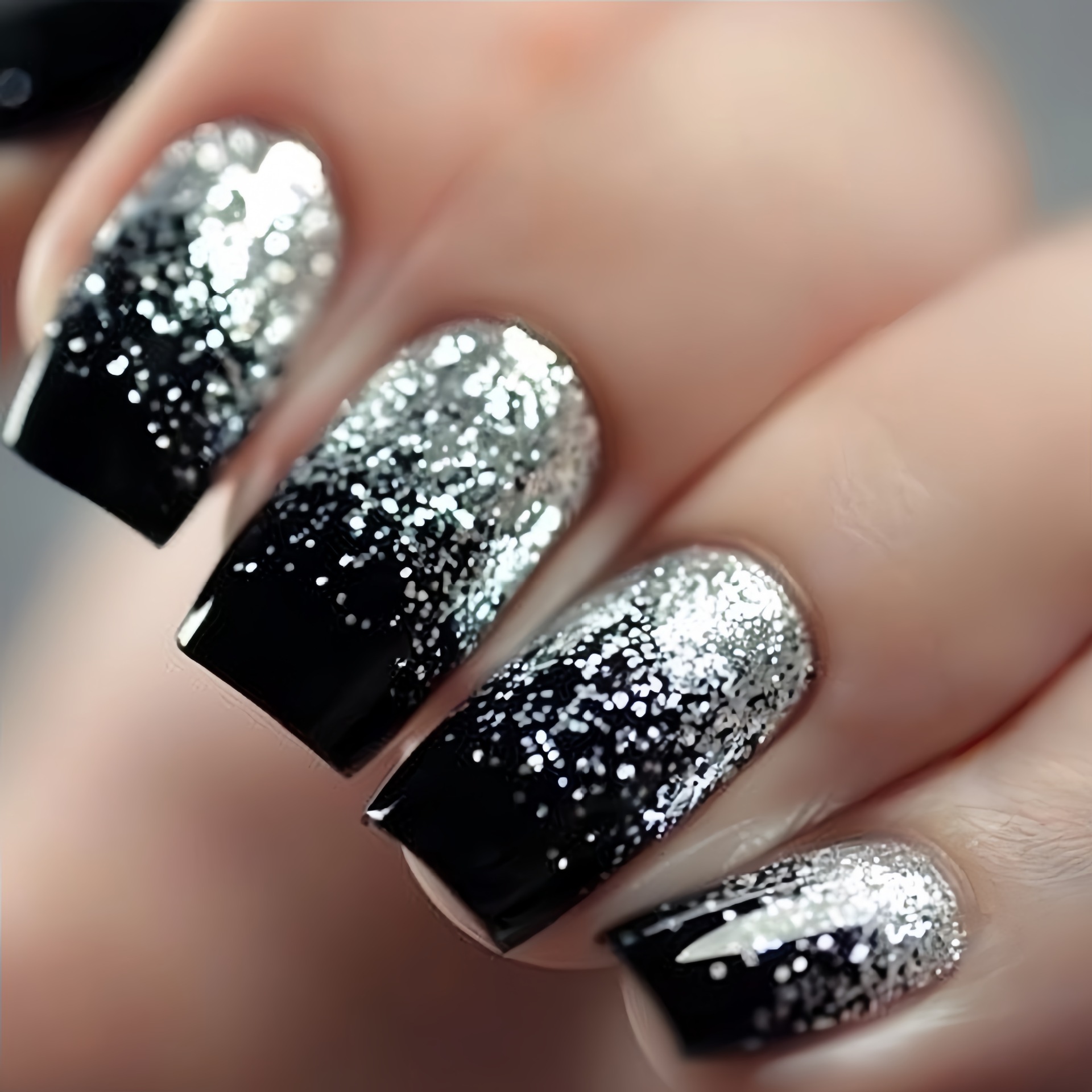Nail Art Design - Short Medium fake nails Gradient brown