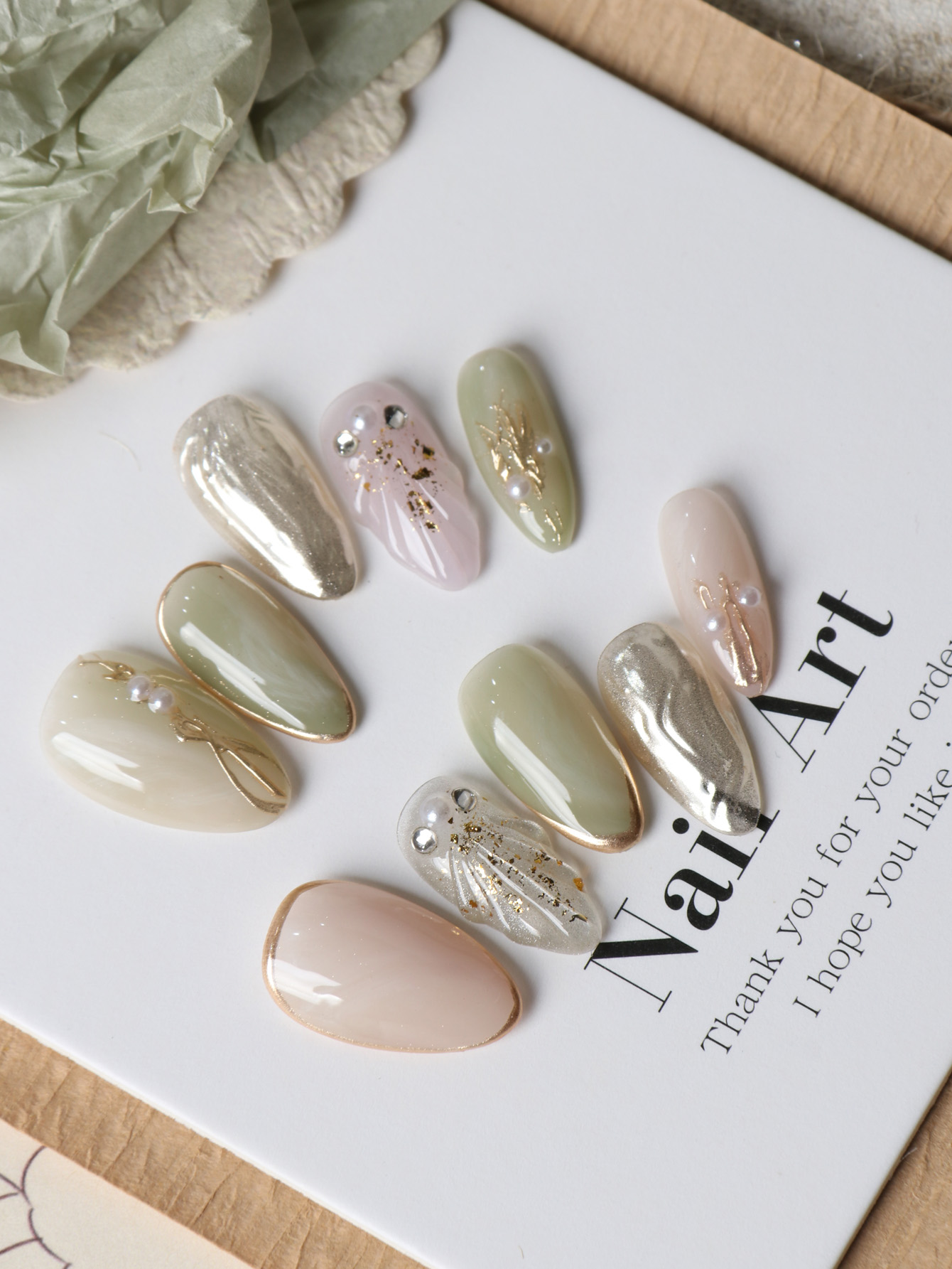 10Pcs Acrylic Press on Nails G - Nail Adhesive Tab 评论和价格