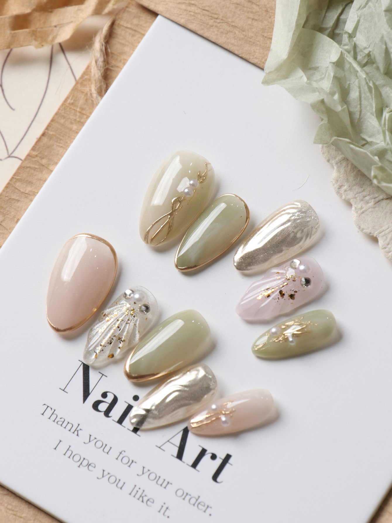10Pcs Acrylic Press on Nails G - Nail Adhesive Tab 评论和价格