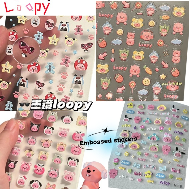Loopy 3D embossed sticker, tra - Nail Art Design 评论和价格