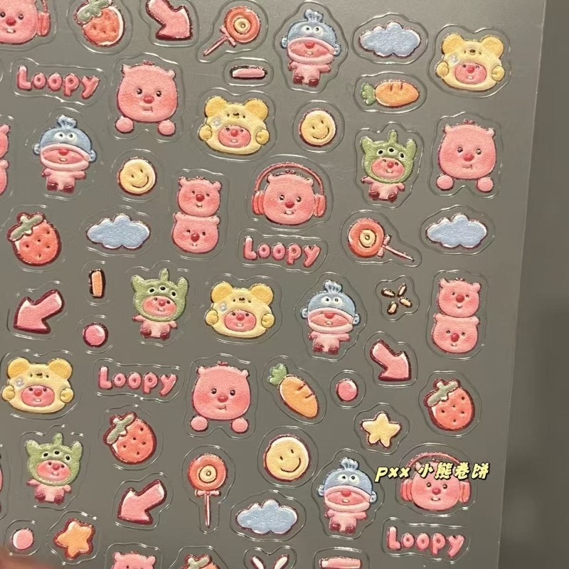 Loopy 3D embossed sticker, tra - Nail Art Design 评论和价格