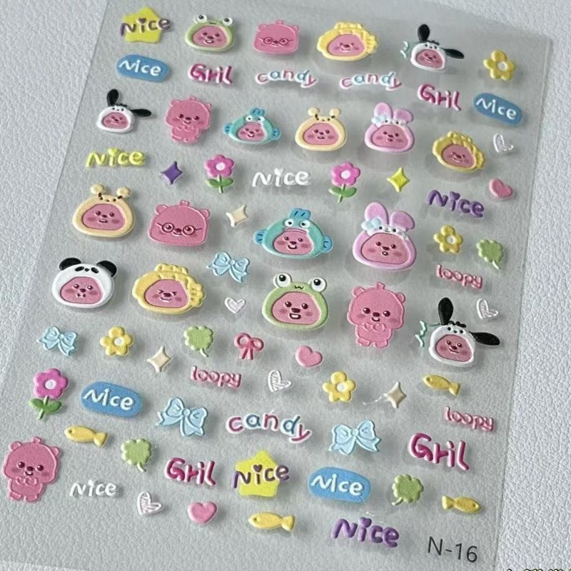 Loopy 3D embossed sticker, tra - Nail Art Design 评论和价格