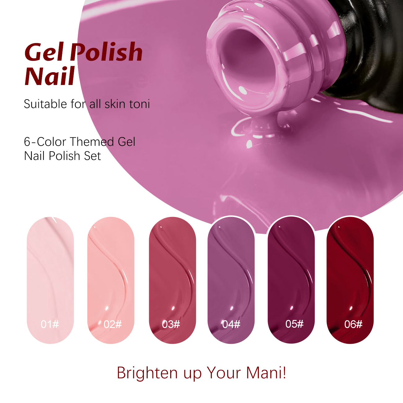 6Pcs Fruity Berry Pink Purple  - Nail Art Burgundy 评论和价格