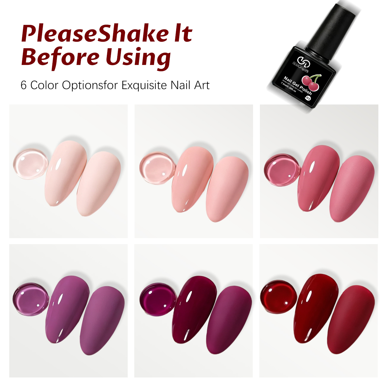 6Pcs Fruity Berry Pink Purple  - Nail Art Burgundy 评论和价格