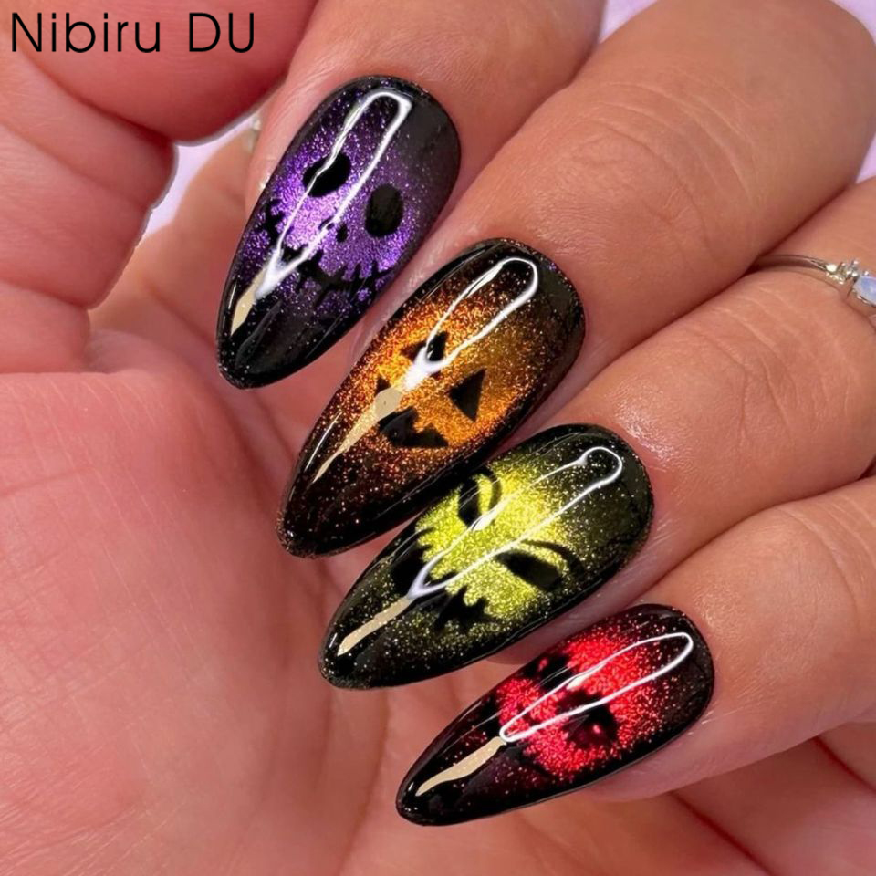 24pcs 2025 Halloween 3D Cat Ey - Nail Art Cat Eye 评论和价格