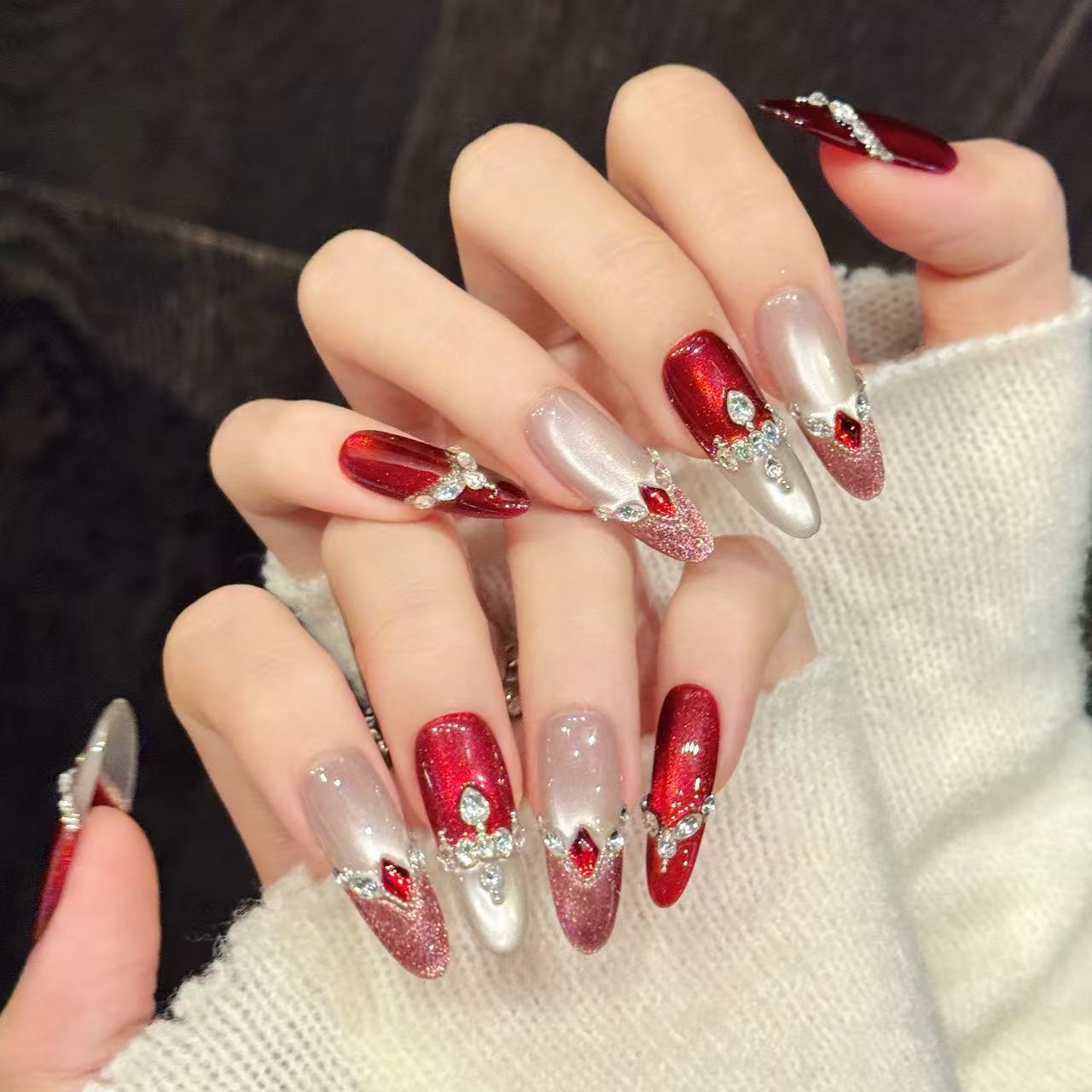 10 PCS Luxury Handmade Press o - Nail Adhesive Tab 评论和价格