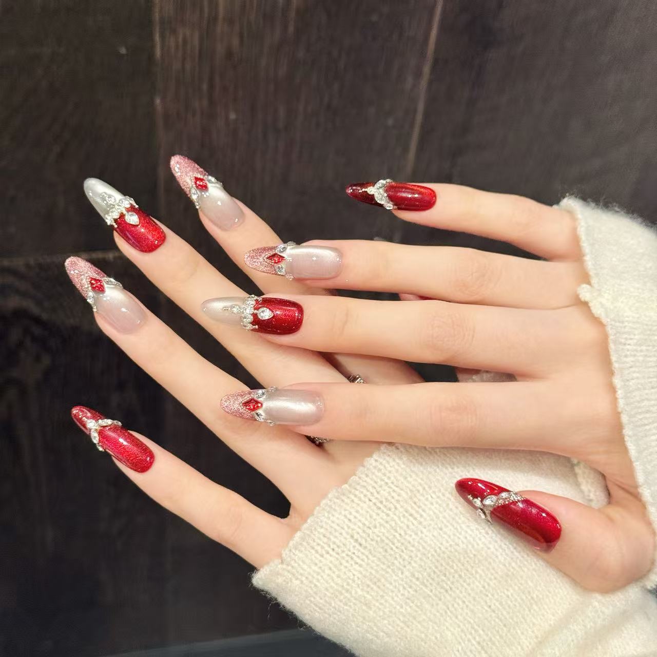 10 PCS Luxury Handmade Press o - Nail Adhesive Tab 评论和价格