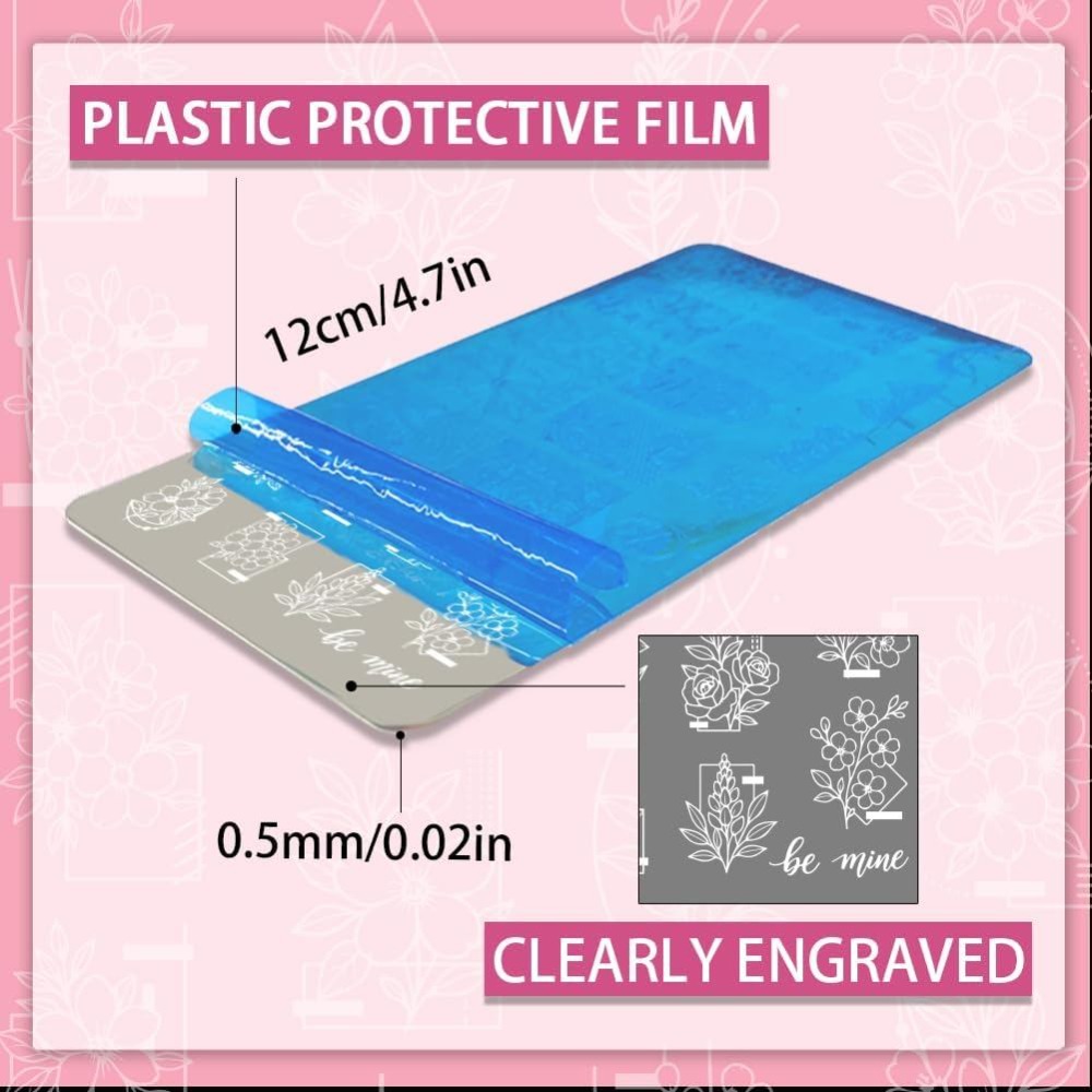 3pcs Flower Nail Stamping Plat - Nail Stamping Plate 评论和价格