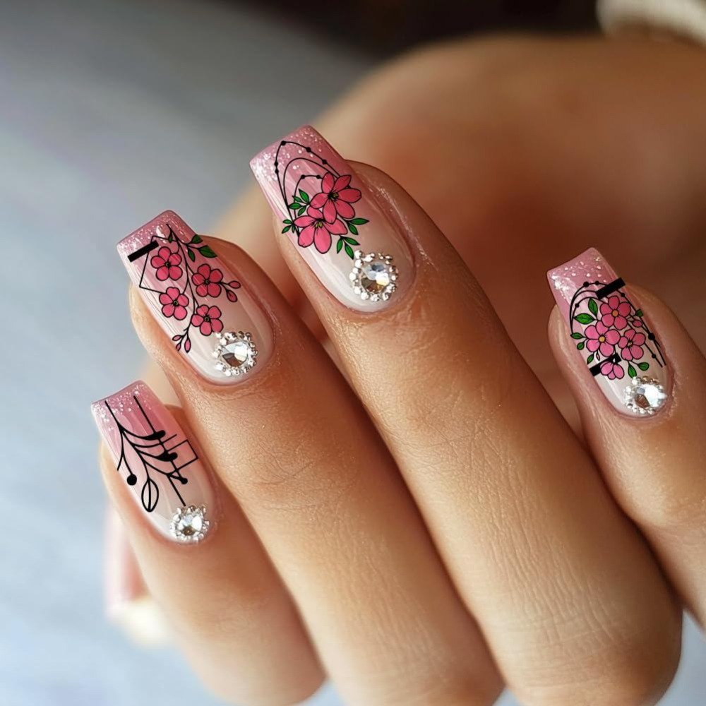 3pcs Flower Nail Stamping Plat - Nail Stamping Plate 评论和价格