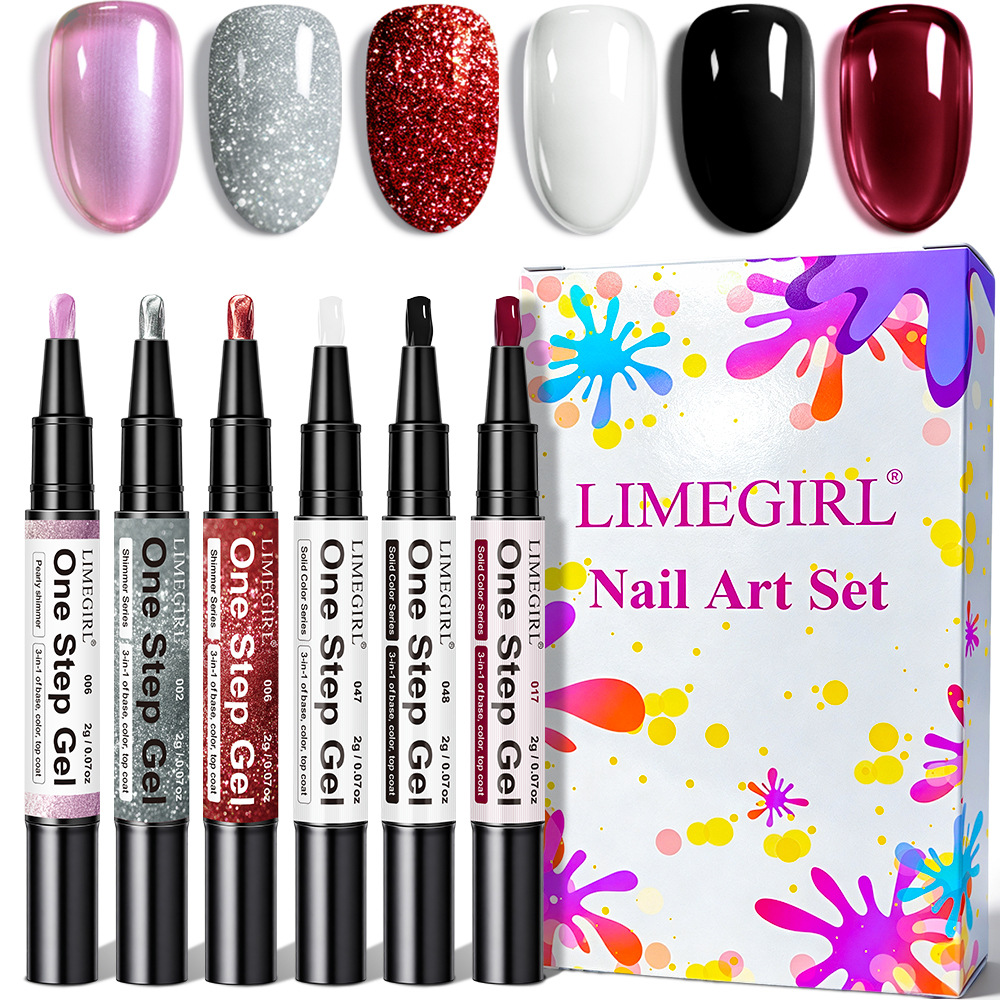 6PCS Nail Art Set Gel Nail Pol - Nail Art Burgundy 评论和价格