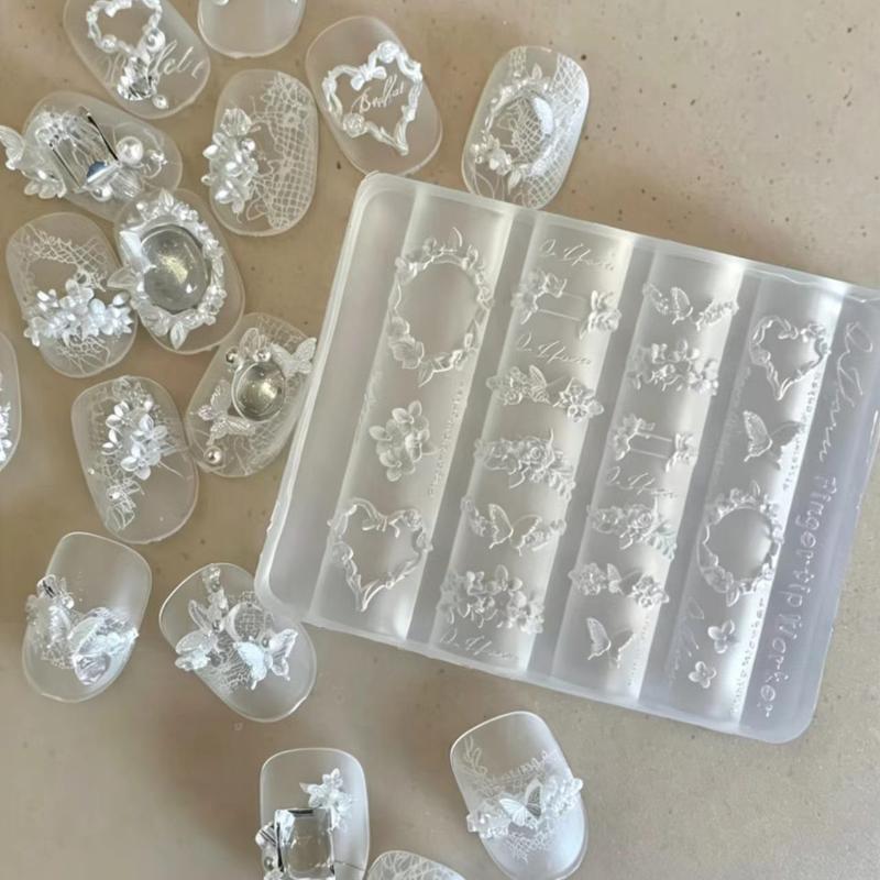 3D Bowknot Flower Silicone Nai - Nail Stamping Plate 评论和价格