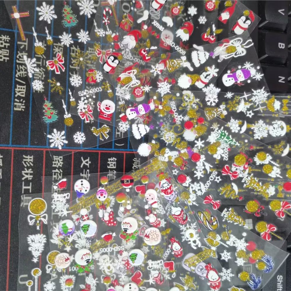 5D Glitter Christmas Embossed  - Nail Art Xmas 2025 评论和价格