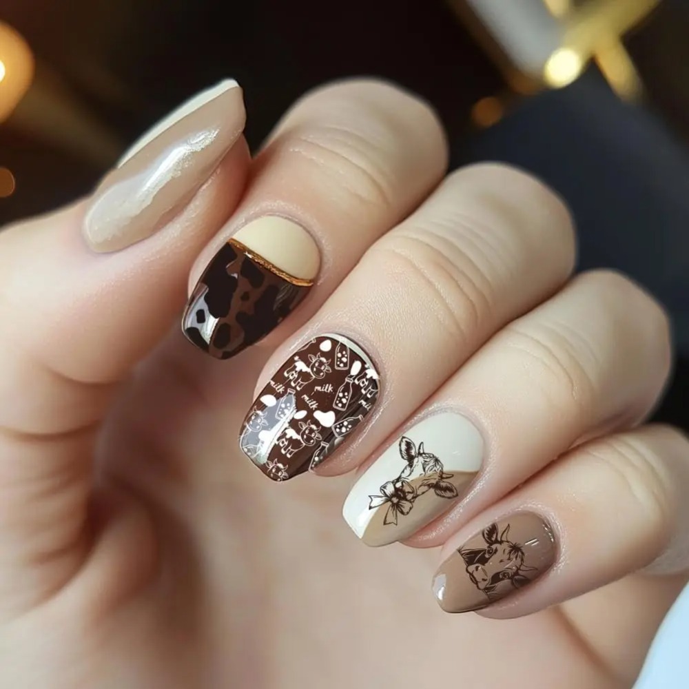 3pcs Cow-Theme Nail Stamping P - Nail Stamping Plate 评论和价格