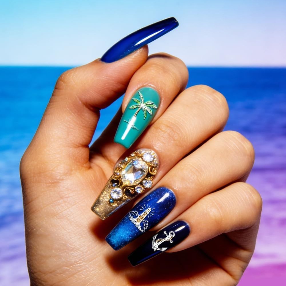 3pc Nautical Treasure Nail Sta - Nail Stamping Plate 评论和价格