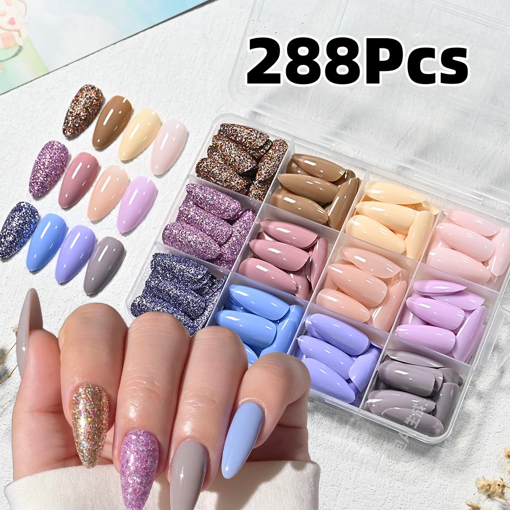 288Pcs Glossy Macaron Medium A - Nail Art Design 评论和价格