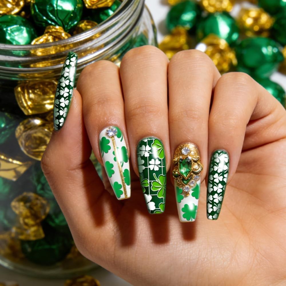 3pcs Lucky Clover Nail Stampin - Nail Stamping Plate 评论和价格