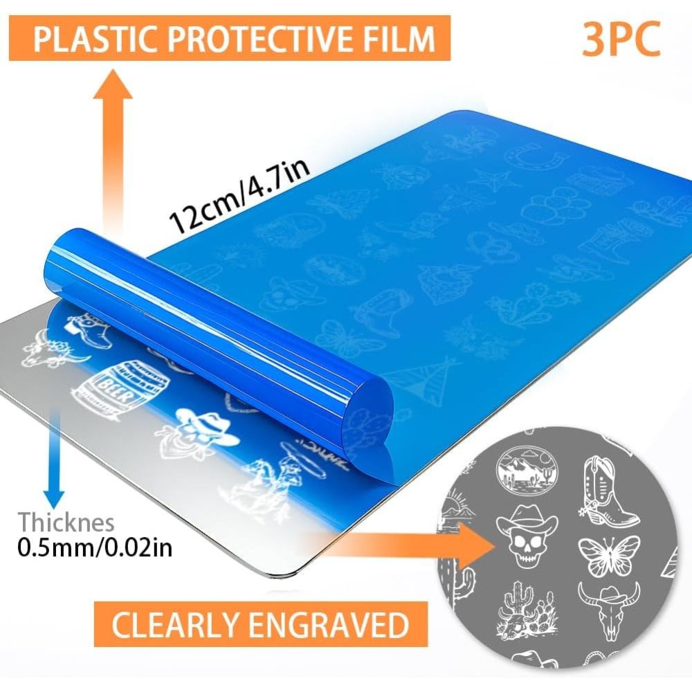 3pcs Western Cowboy Nail Stamp - Nail Stamping Plate 评论和价格