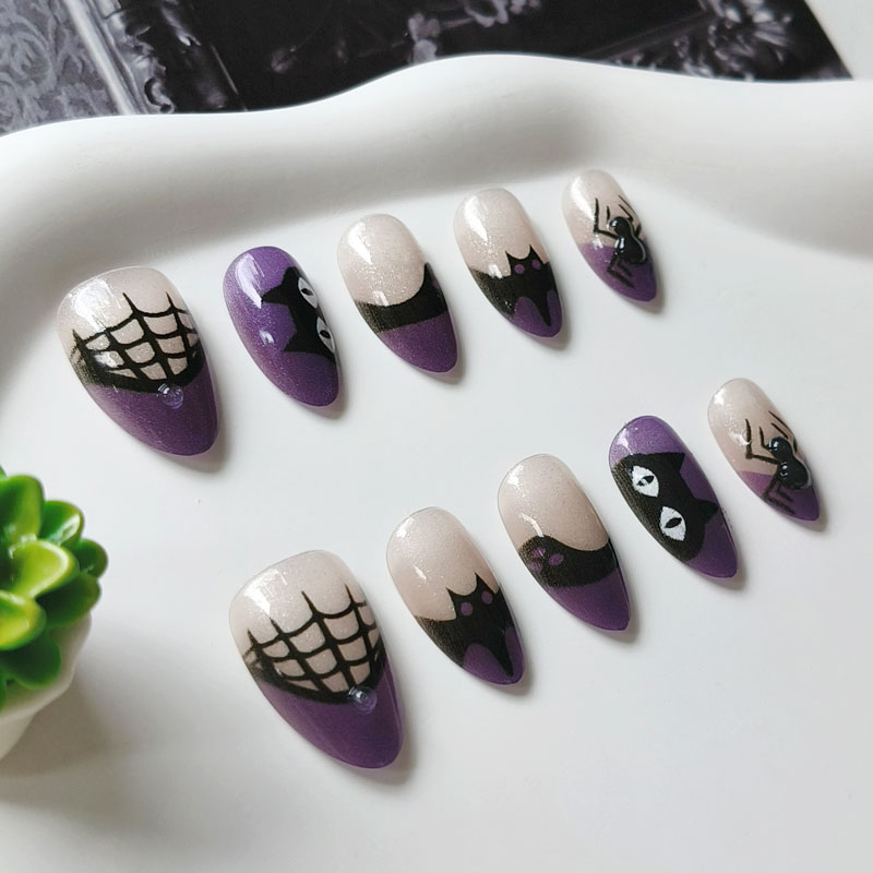 10Pcs Women Halloween Party Th - Nail Art Cat Eye 评论和价格