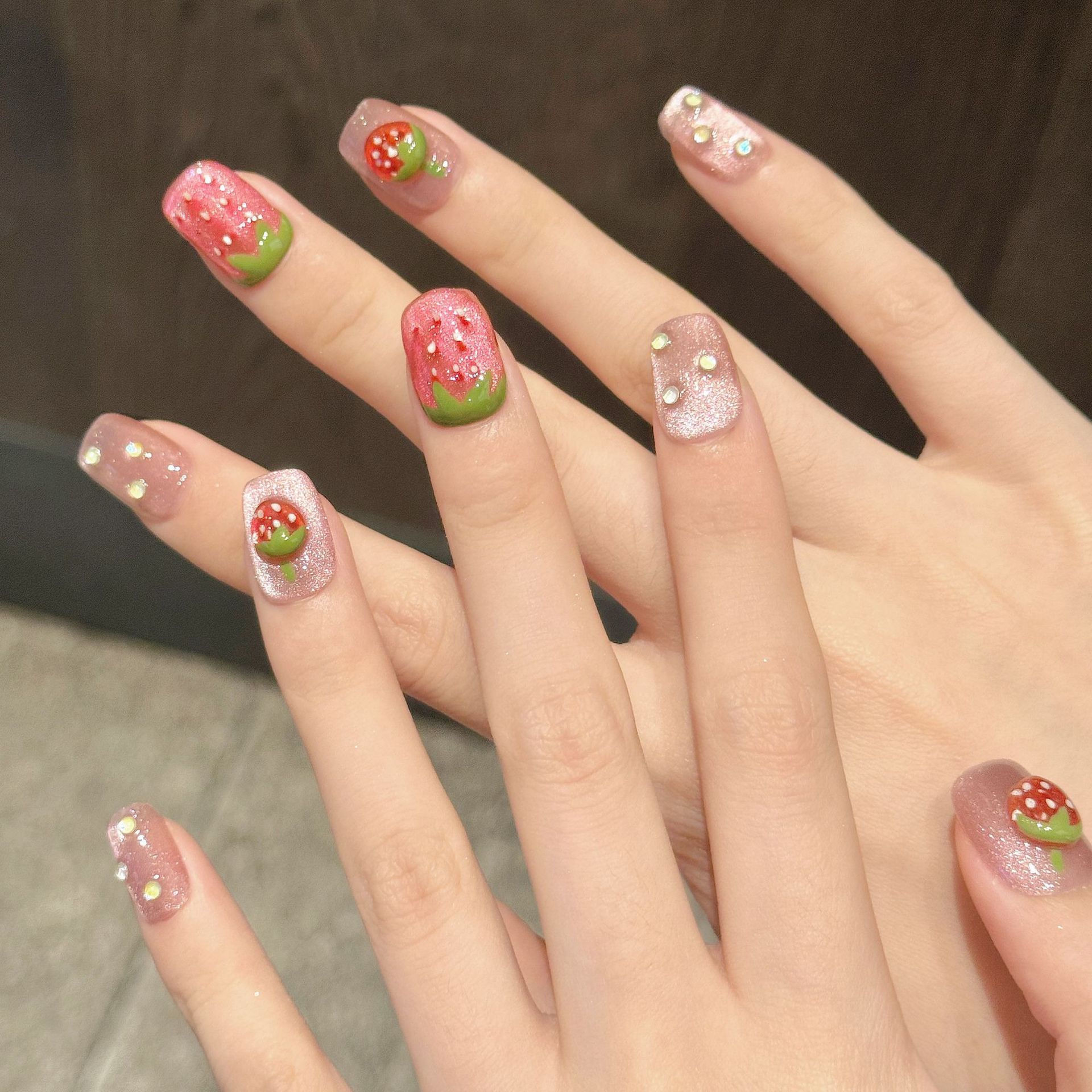 10pcs Handmade Press on Nails  - Nail Art Cat Eye 评论和价格