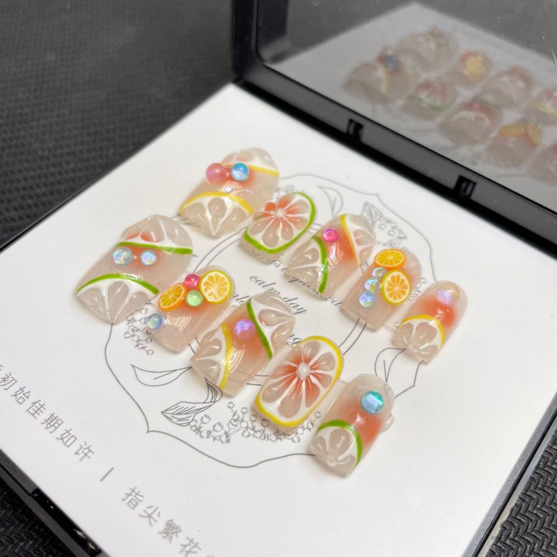 10 Pcs Luxury Handmade Press o - Nail Adhesive Tab 评论和价格