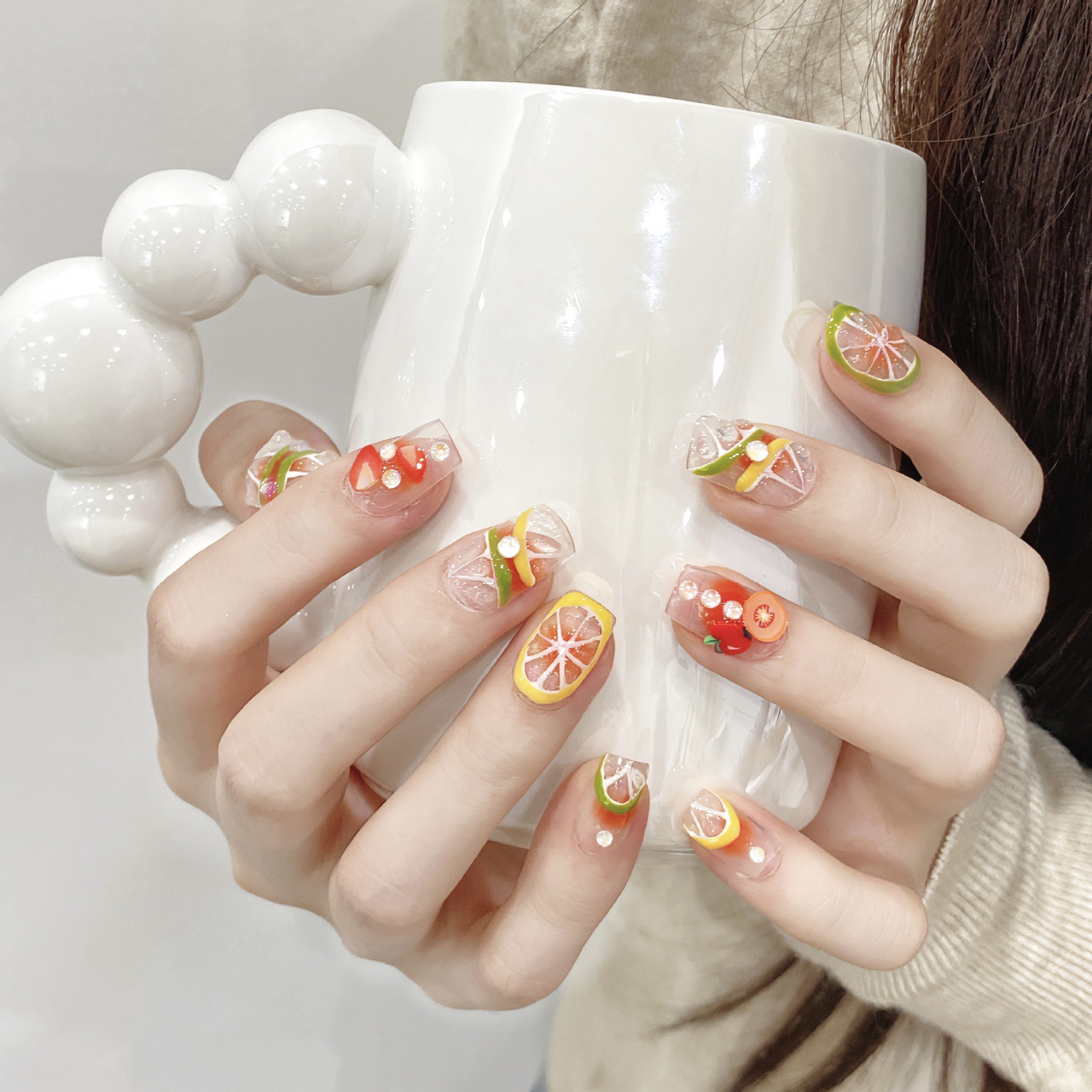 10 Pcs Luxury Handmade Press o - Nail Adhesive Tab 评论和价格