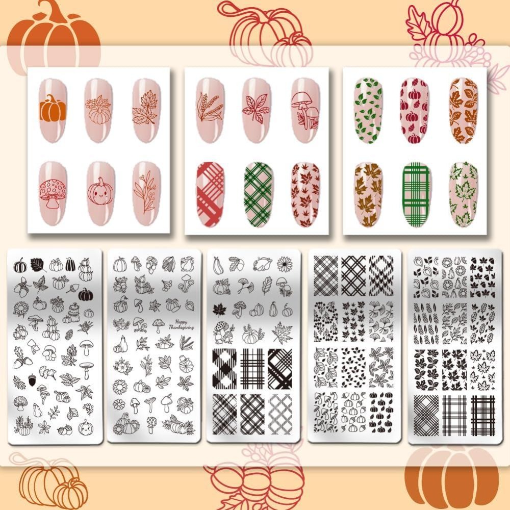 Fall Thanksgiving Nail Stamp P - Nail Stamping Plate 评论和价格