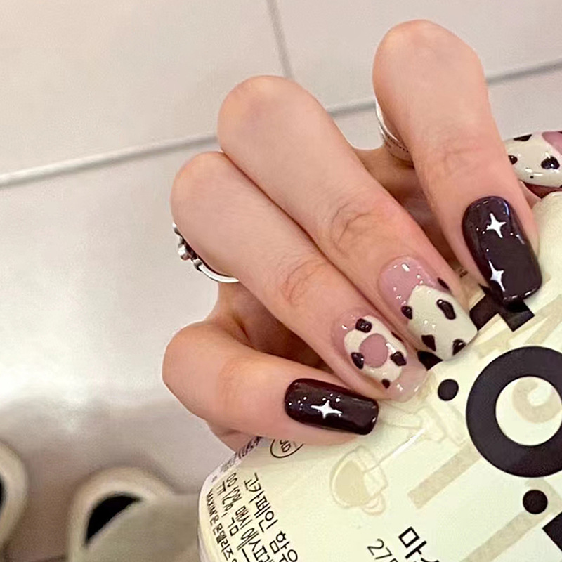24Pcs Autumn Style Mid-length  - Nail Art Cat Eye 评论和价格