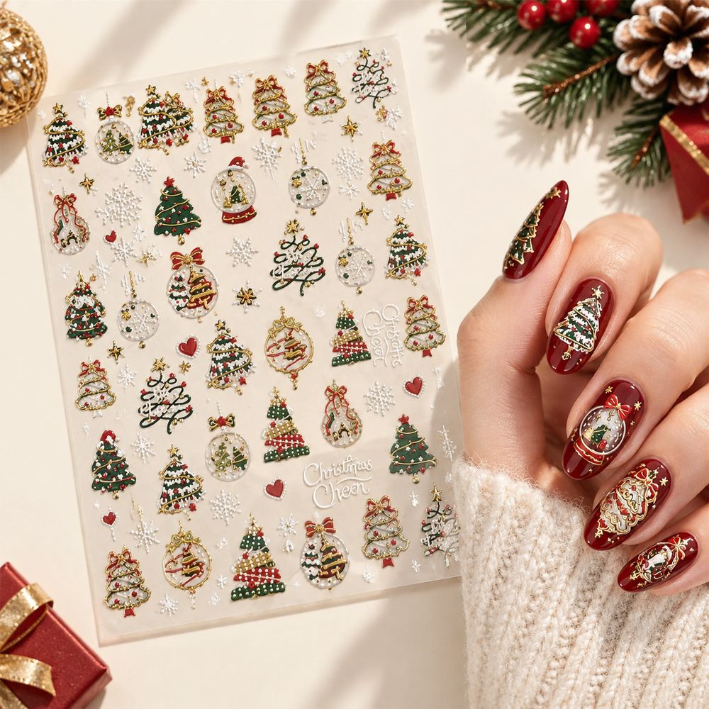 1Pc New Arrival 5D Gold Christ - Nail Art Xmas Stickers 评论和价格