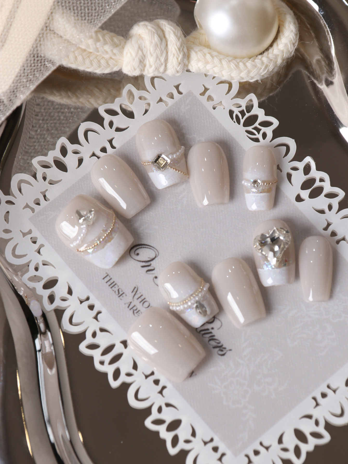 10Pcs Press on Nails Short Whi - Nail Adhesive Tab 评论和价格
