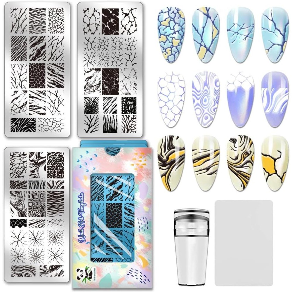 3pcs Abstract Texture Nail Sta - Nail Stamping Plate 评论和价格