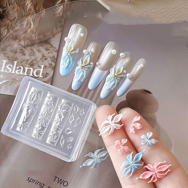 New Flower Nail Art Mold 3D Si - Nail Stamping Plate 评论和价格