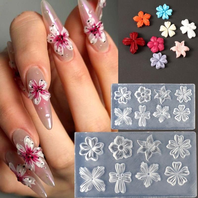 New Flower Nail Art Mold 3D Si - Nail Stamping Plate 评论和价格