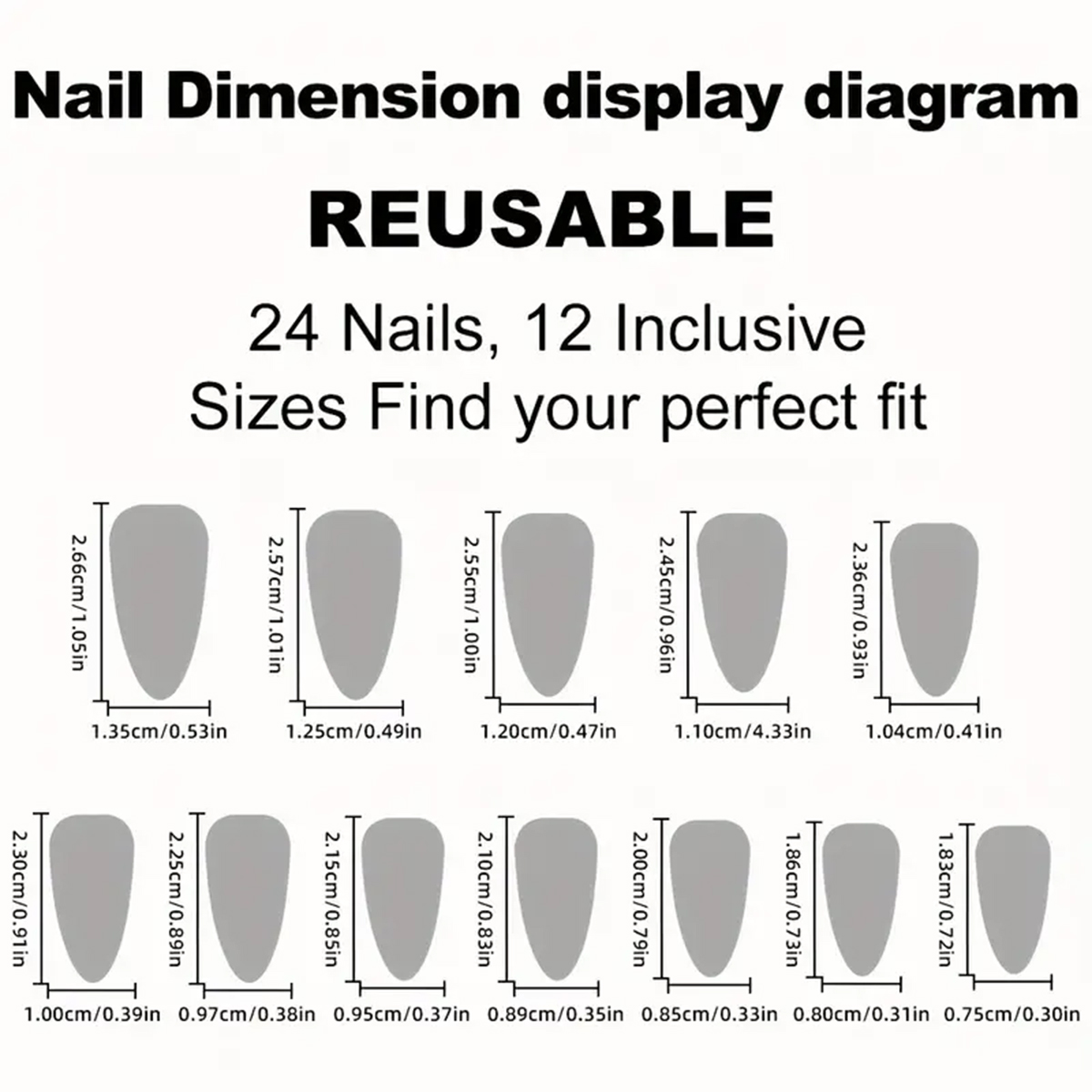 `24Pcs Medium Almond Press On  - Nail Art Design 评论和价格