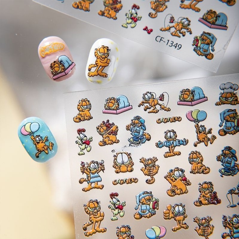 New Garfield Nail Art Stickers - Nail Art Design 评论和价格