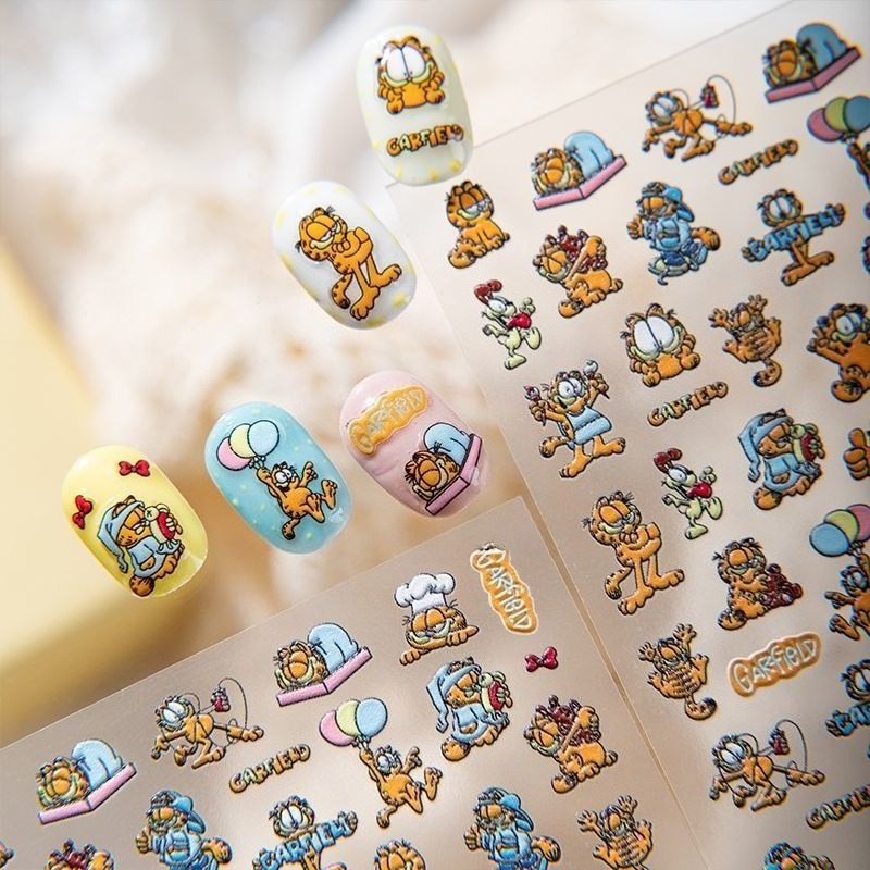 New Garfield Nail Art Stickers - Nail Art Design 评论和价格