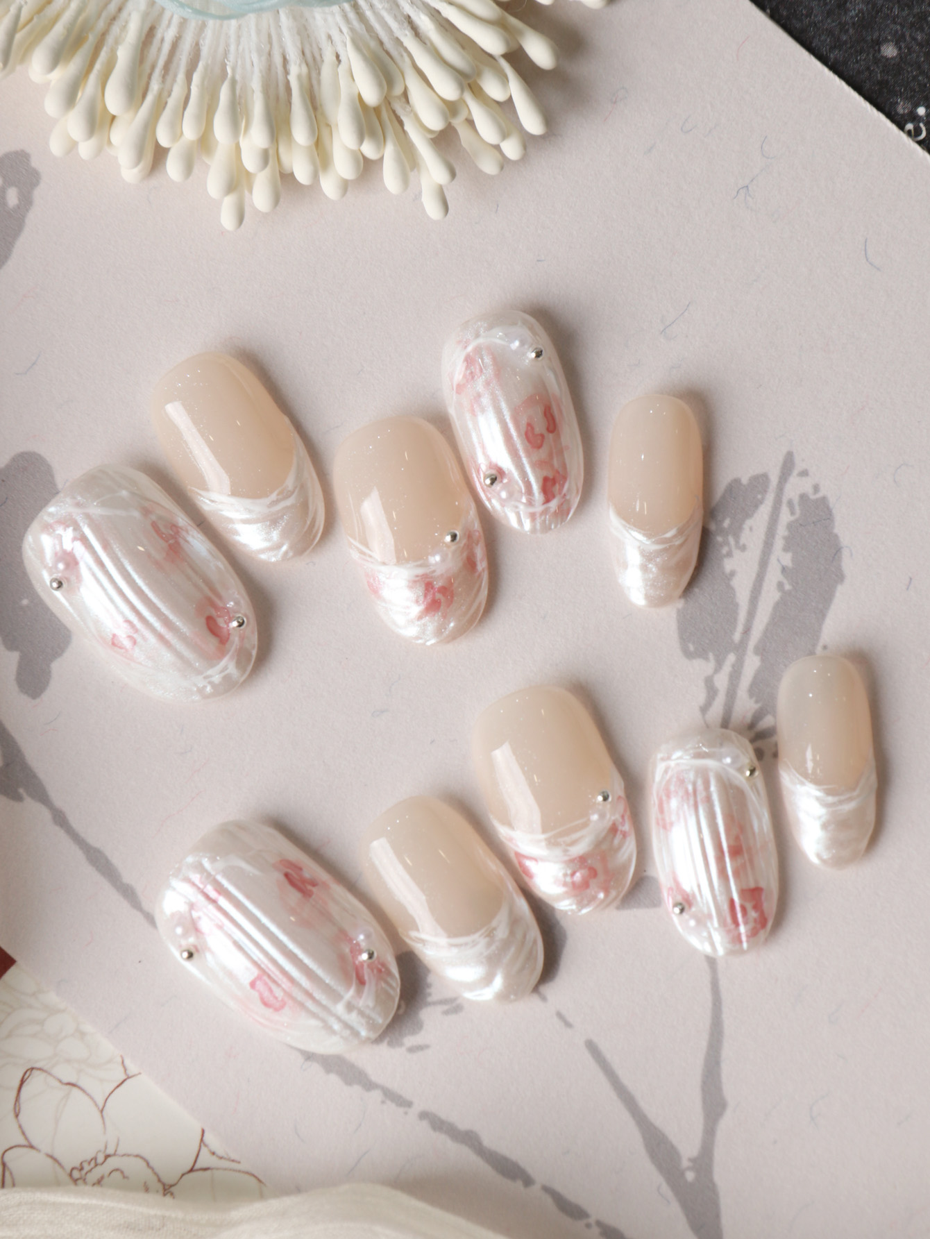 10Pcs Press on Nails Short Whi - Nail Adhesive Tab 评论和价格