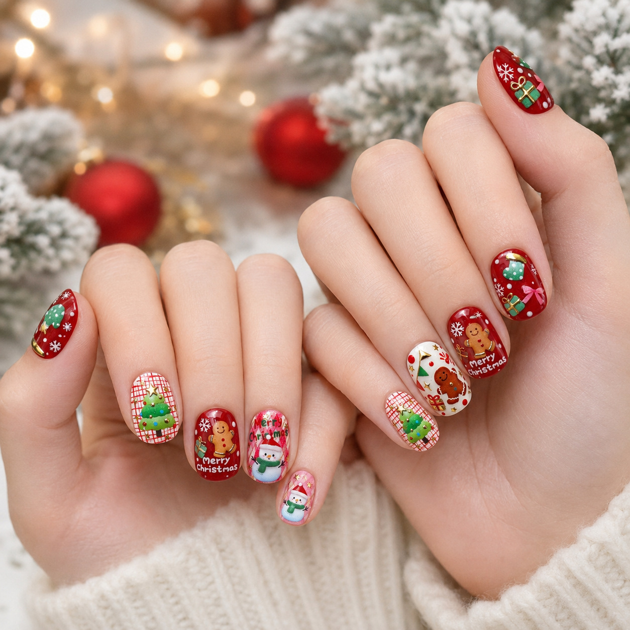Xmas 5D Jelly Nail Sticker Car - Nail Art Xmas Stickers 评论和价格