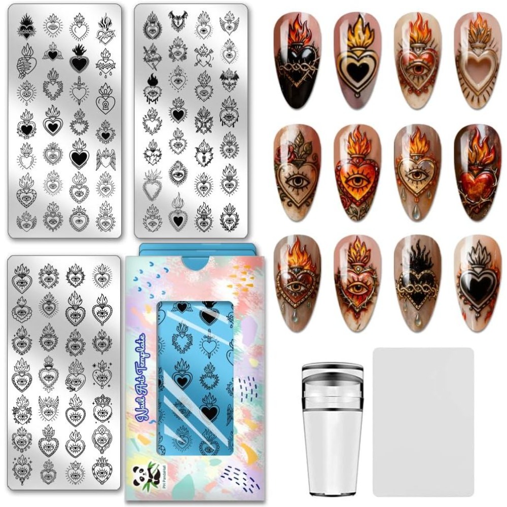 84 Patterns Sacred Heart Nail  - Nail Stamping Plate 评论和价格