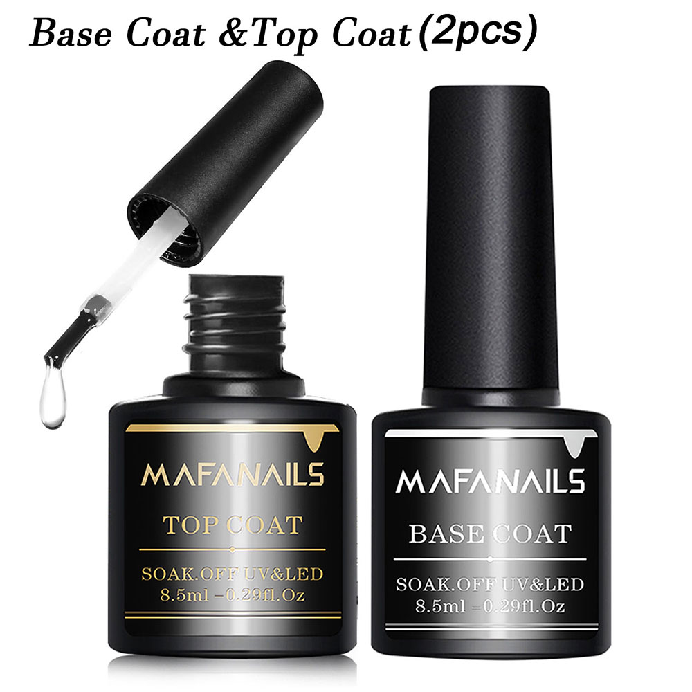 2pcs Clear Gel Top Coat & Base - Gel Top Coat 评论和价格