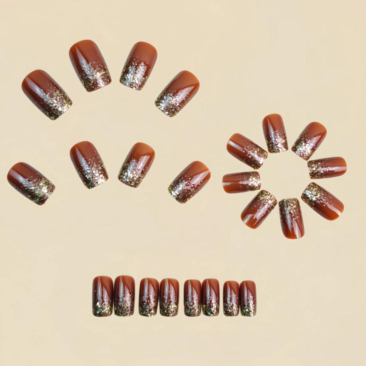 Short Medium fake nails Gradie - Nail Art Design 评论和价格
