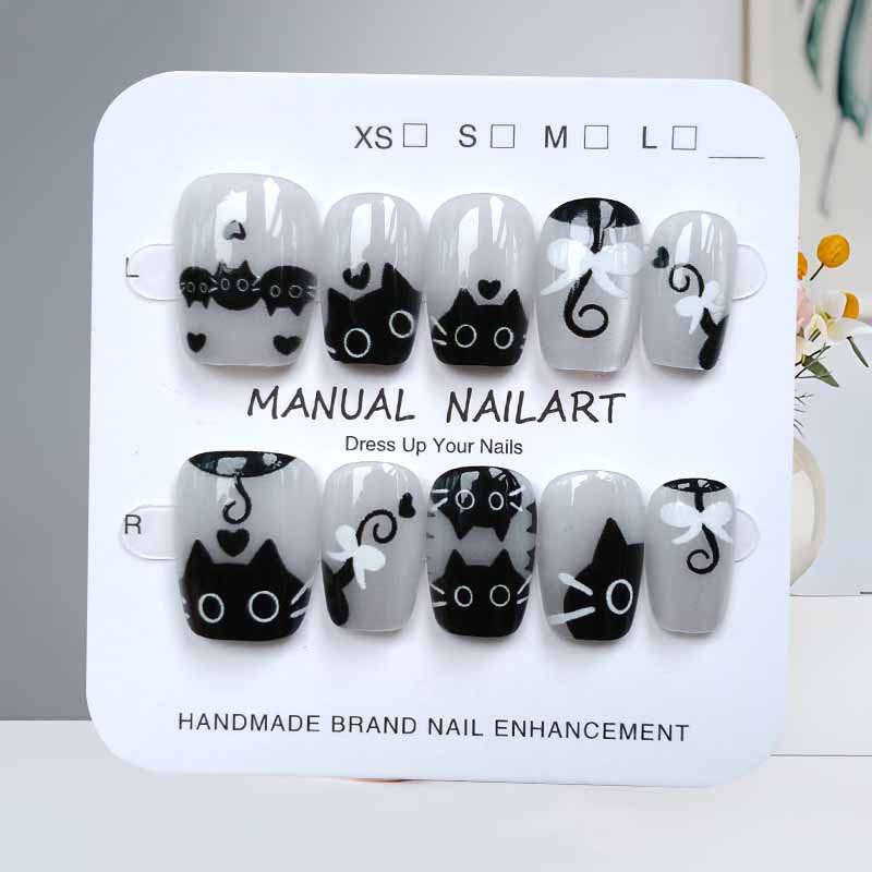 10Pcs Cute Cartoon Black Cat a - Nail Art Cat Eye 评论和价格