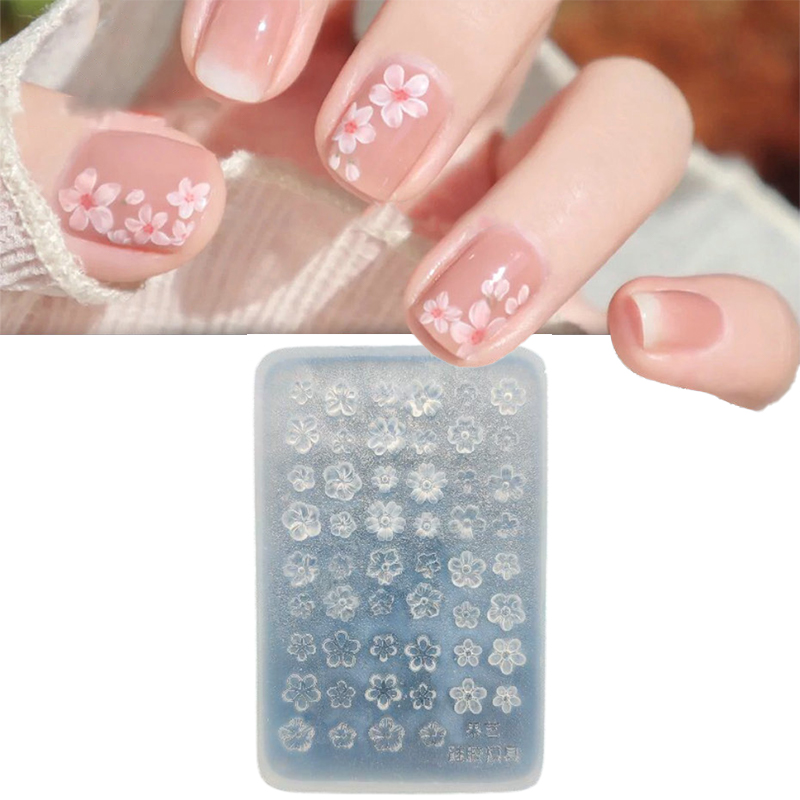 Pcs Silicone Nail Art Mold Flo - Nail Stamping Plate 评论和价格