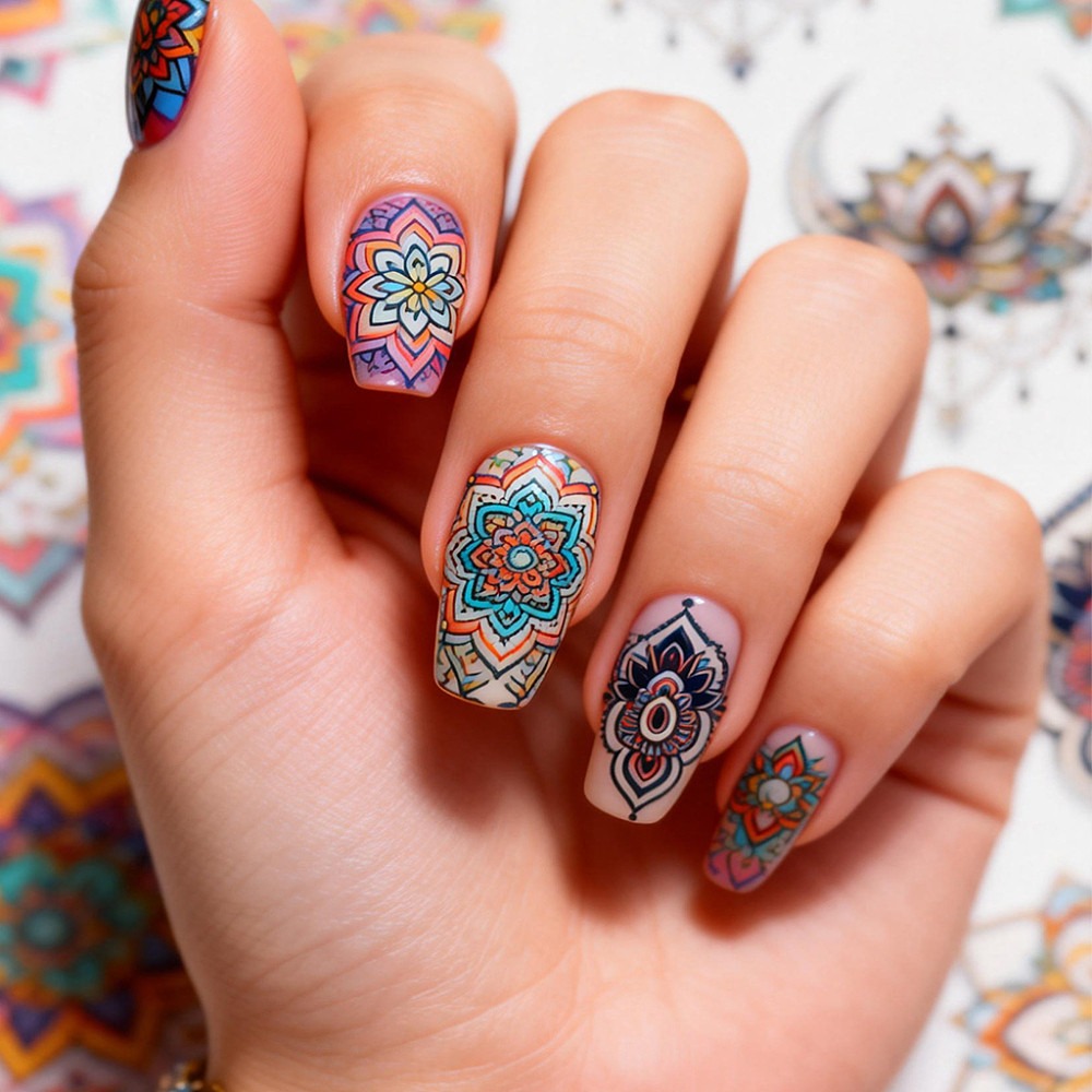 3pcs Boho Flower Nail Stamping - Nail Stamping Plate 评论和价格