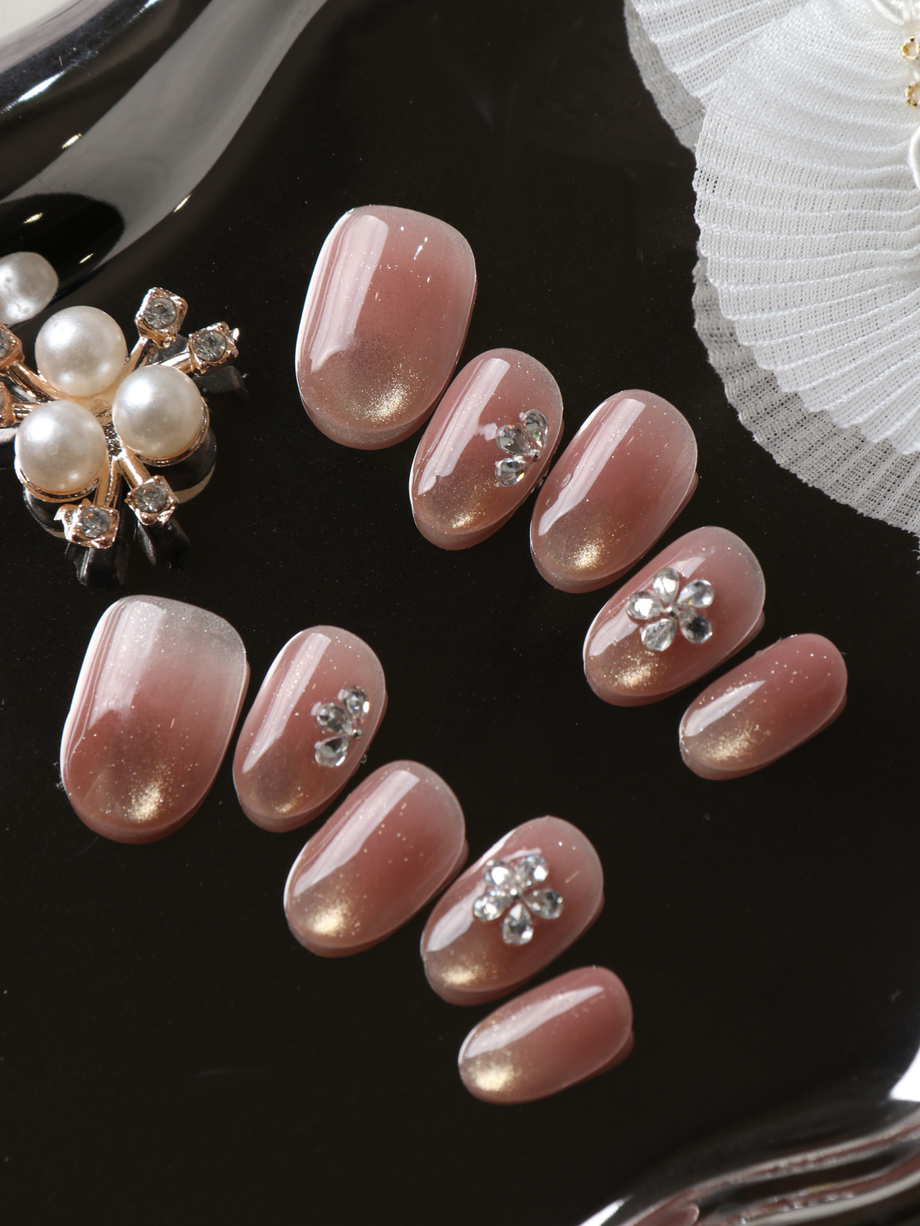 10Pcs Press on Nails Short Cat - Nail Adhesive Tab 评论和价格