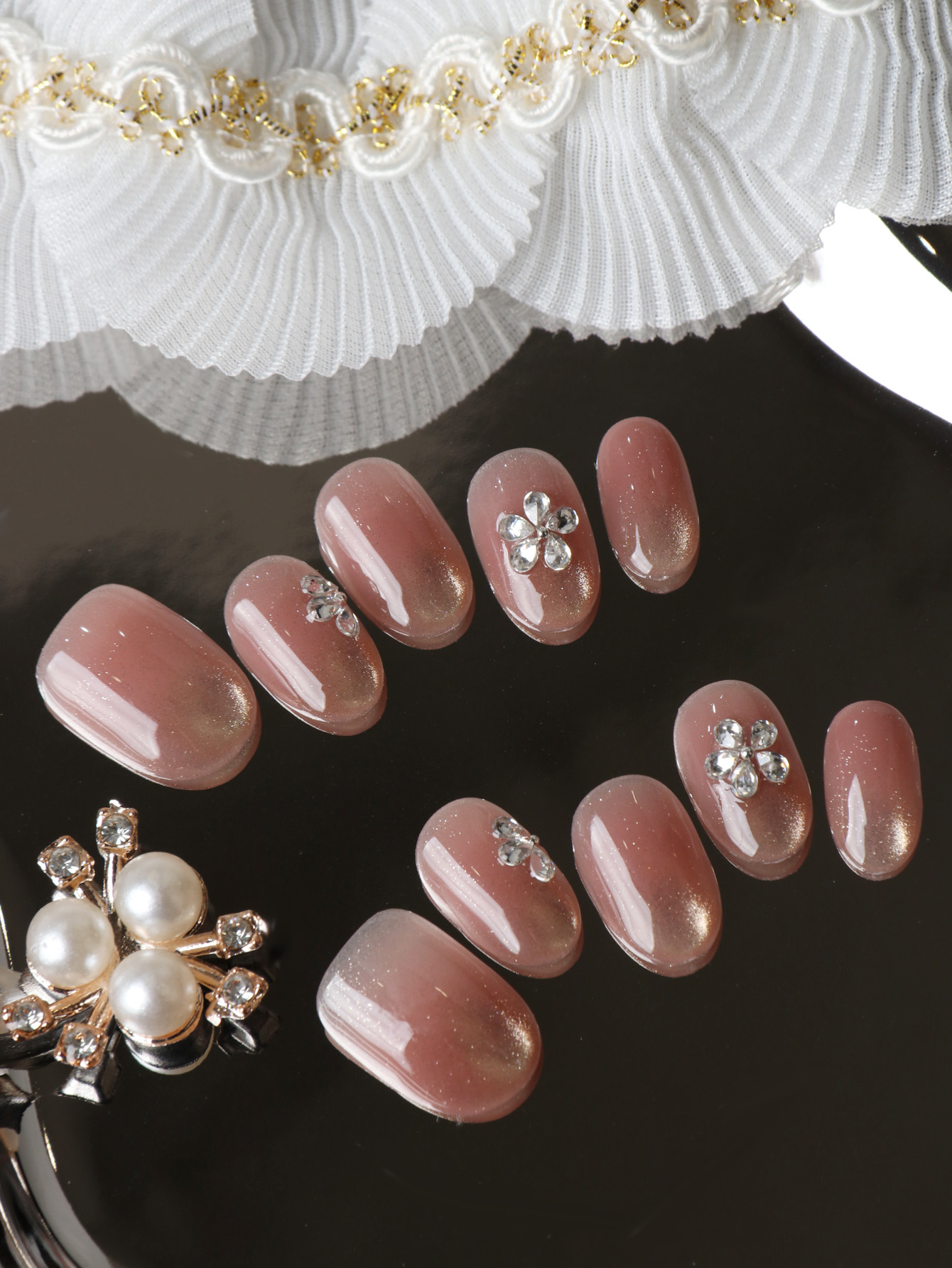10Pcs Press on Nails Short Cat - Nail Adhesive Tab 评论和价格